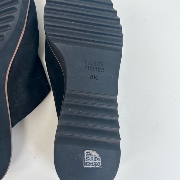 Eileen Fisher Loti Black Nubuck Wedge/Mule Size 8.5 - Picture 6 of 7